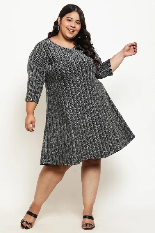 Plus Size Black Lurex Dress