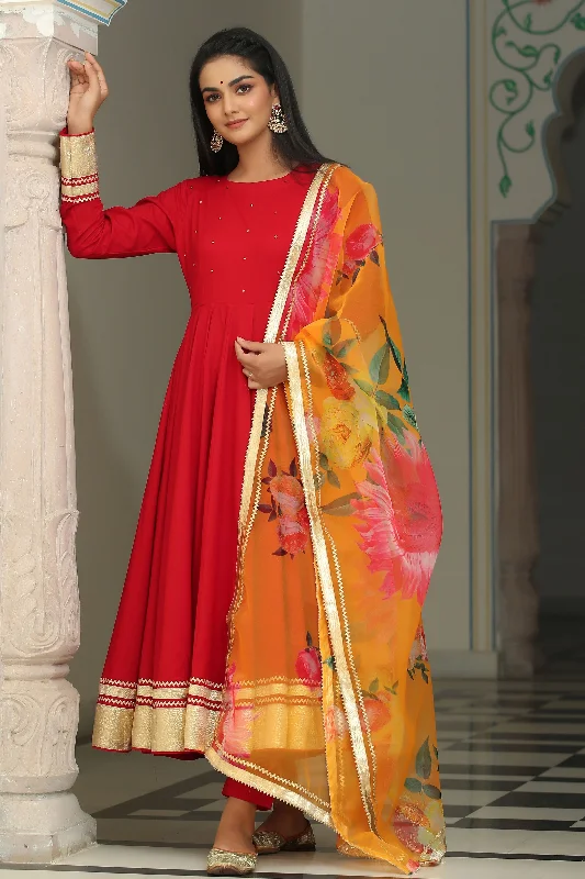 Women's  Gulbahar Anarkali with Dupatta - Gillori