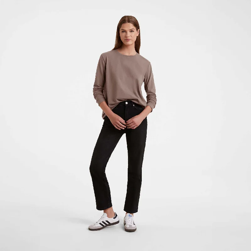 Vintage Cotton Long Sleeve Everyday T-Shirt | Mocha