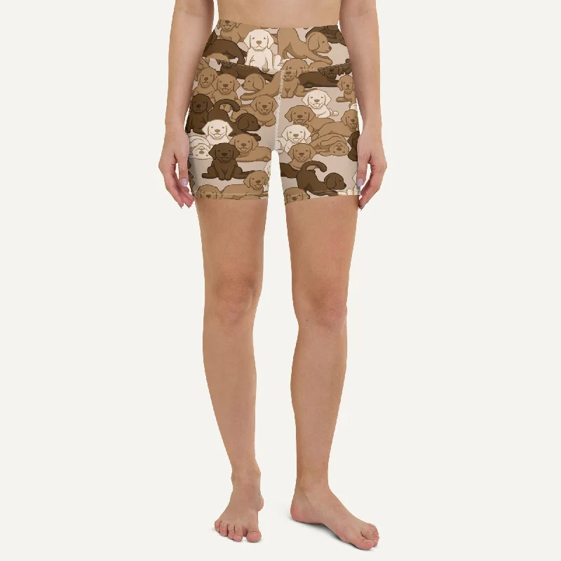 Dogs Camouflage Desert High-Waisted Shorts