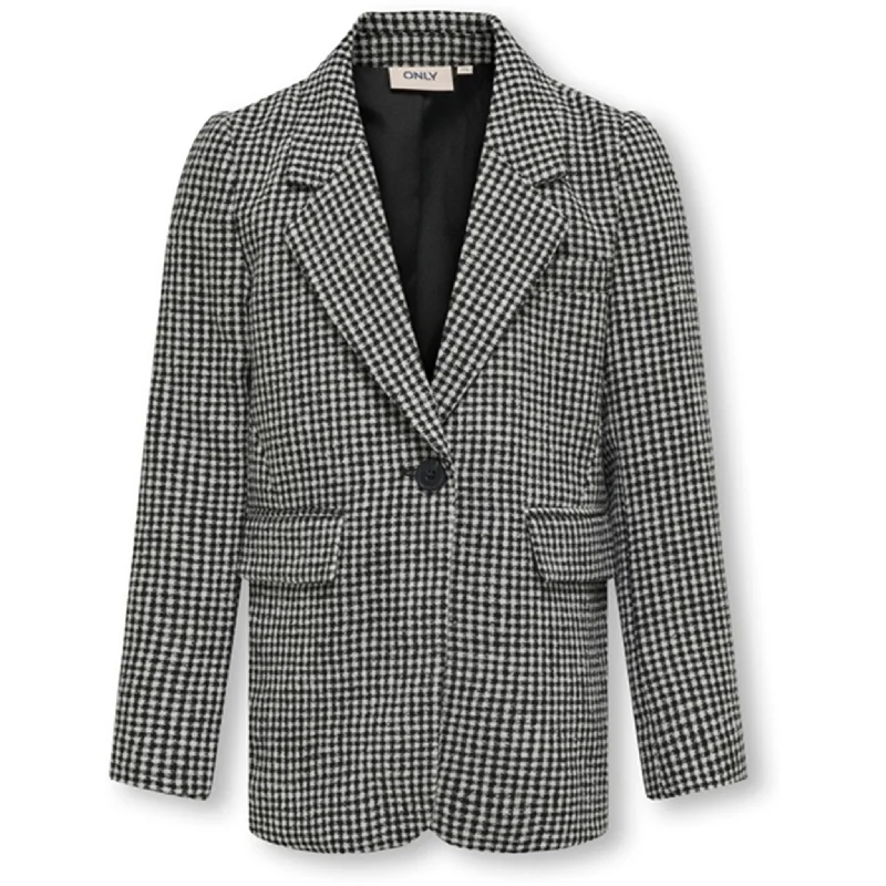 Kids ONLY Cloud Dancer / Black Houndstooth Lana-Beauty Blazer