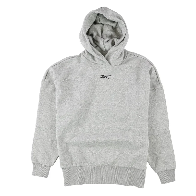 Reebok Womens Oversized Hoodie Sweatshirt, Grey, XX-Small