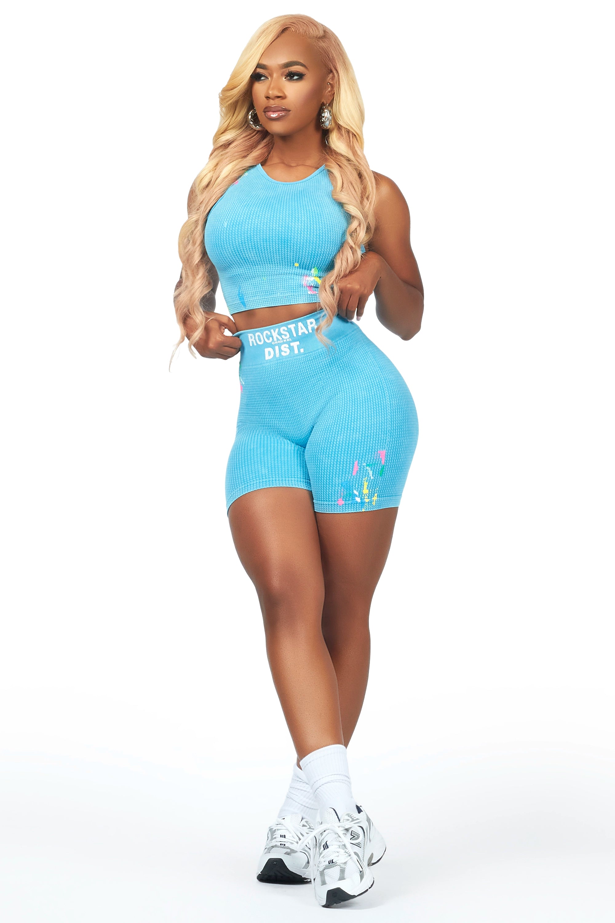 Brittanie Blue Bike Short Set