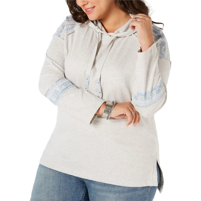 Style & Co. Womens Embellished Hoodie Sweatshirt