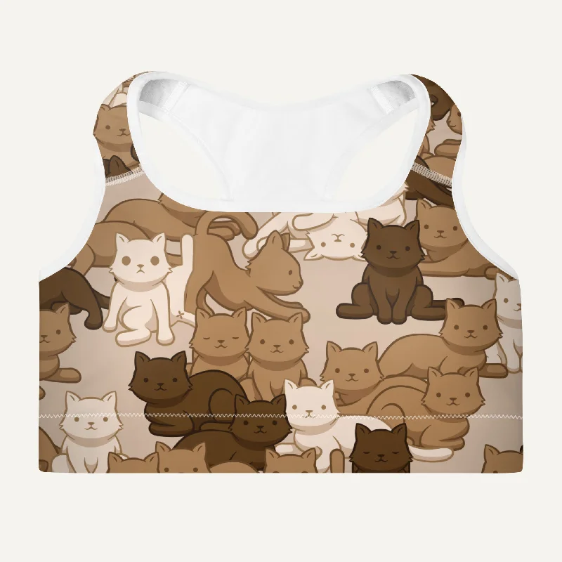 Cats Camouflage Desert Padded Sports Bra