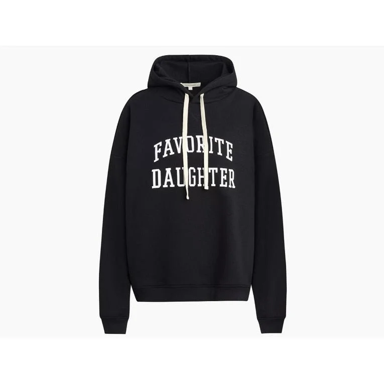 Favorite Daughter Women's The Collegiate Hoodie, Black, L