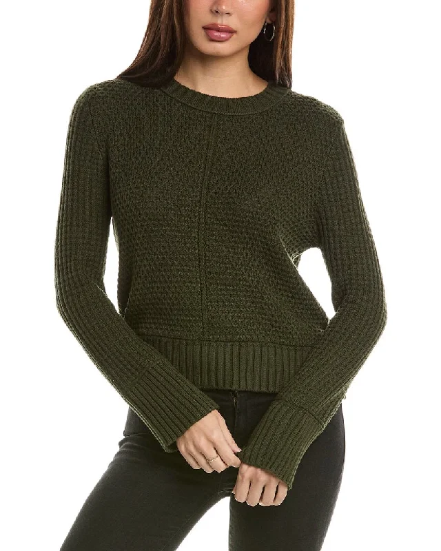 Hannah Rose Honeycomb Knit Cashmere-Blend Sweater