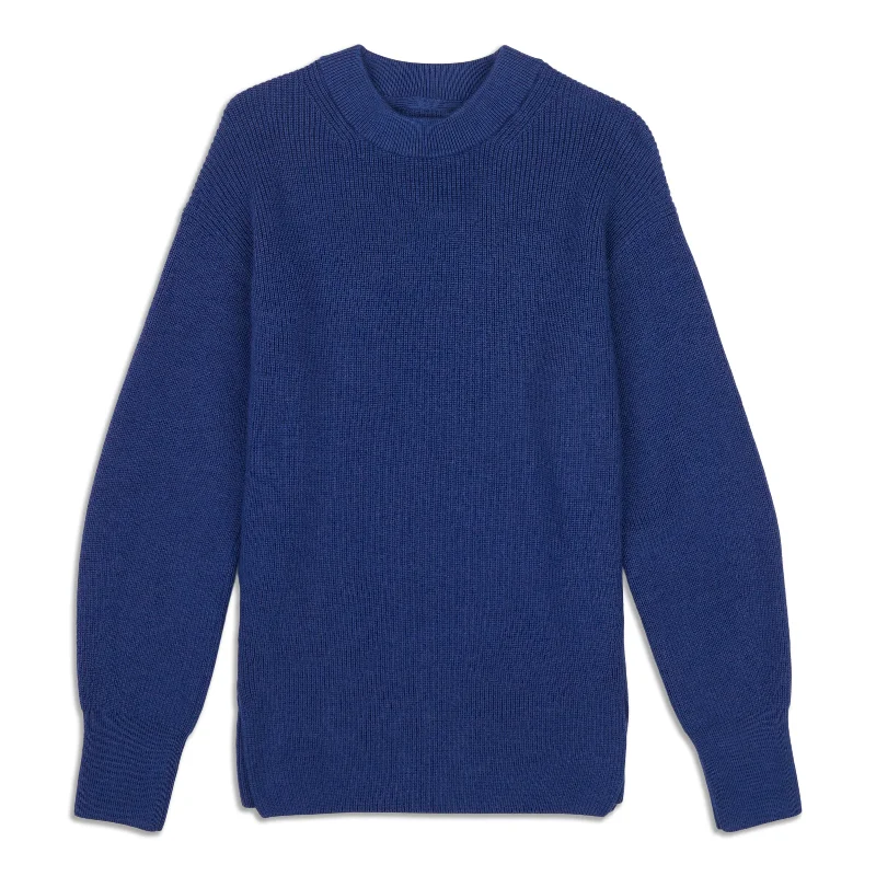 Merino Wool-Blend Ribbed Crewneck Sweater - Resale