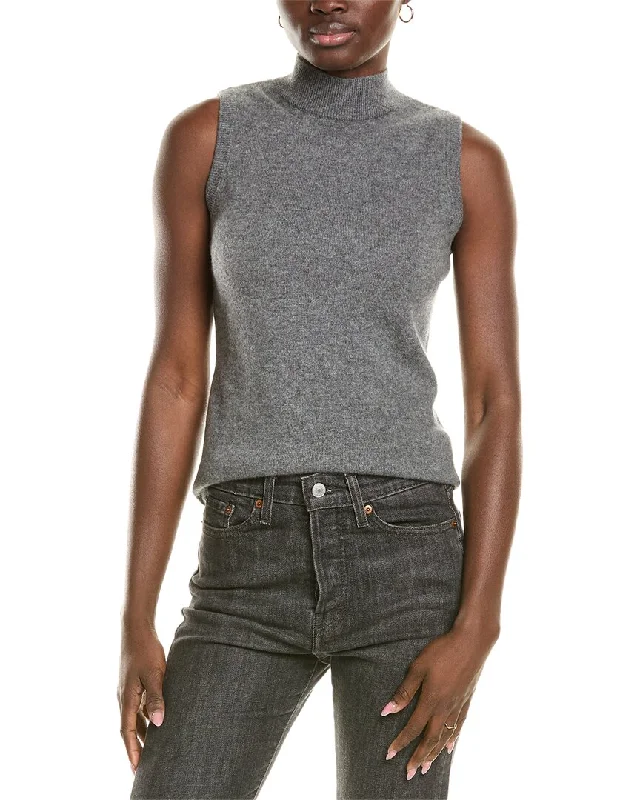 sofiacashmere Mock Neck Cashmere Tank