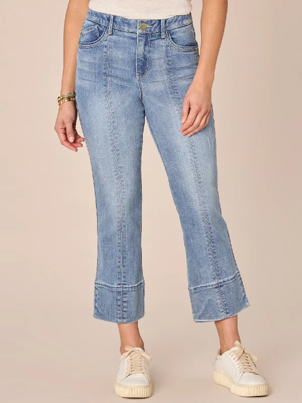 "Ab"solution High Rise Cropped Slit Hem Kick Flare Petite Jeans