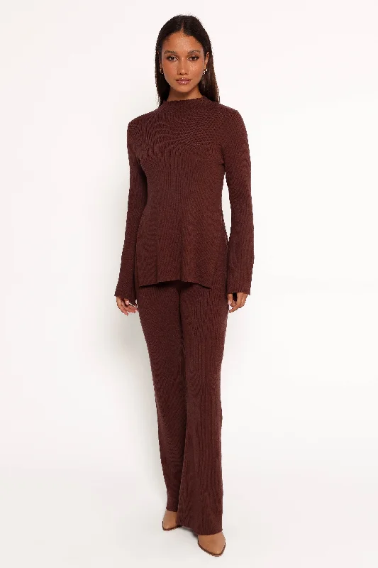 Adrienne Knit Pant - Chocolate