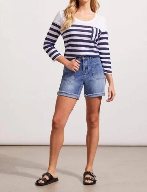 Audrey Fit Denim Shorts In Dark Wash