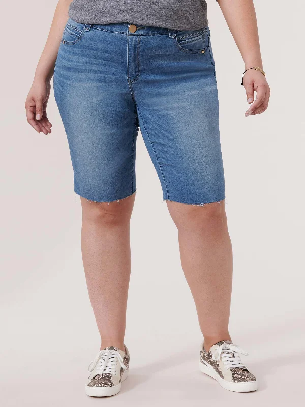 "Ab"solution® Blue Denim Booty Lift Plus Bermuda Shorts