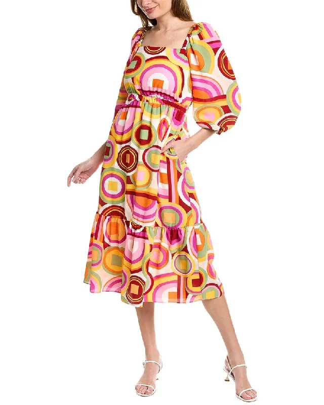 Donna Morgan Bubble Crepe Midi Dress