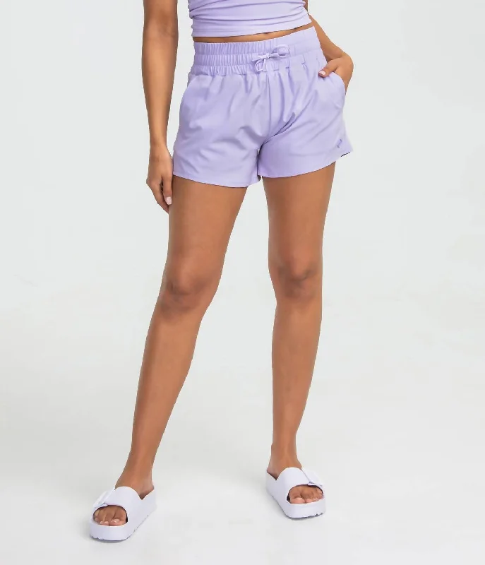 Lined Hybrid Shorts In Purple Rose