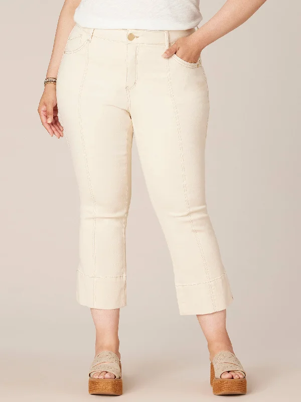 Plus Size "Ab"solution Center Seam Slit Hem Kick Flare Pant