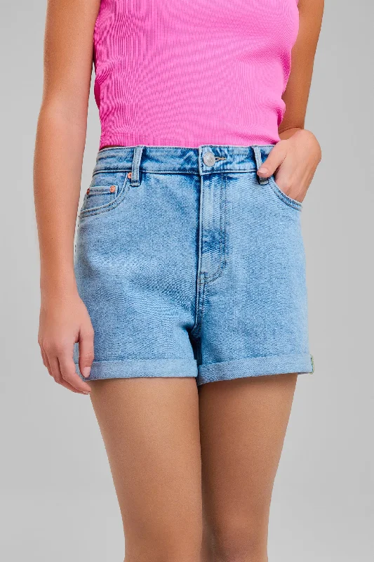 Short coupe Mom en jeans - Femme