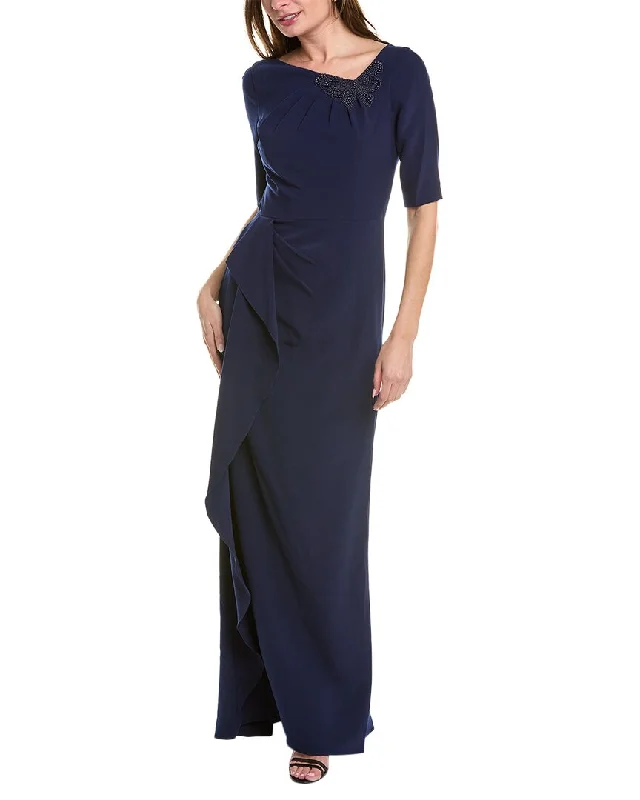 Teri Jon by Rickie Freeman Bead Embellished Gown