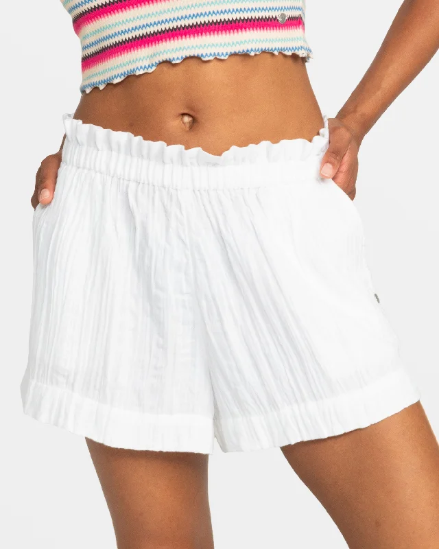 What A Vibe Relaxed Beach Shorts - Snow White