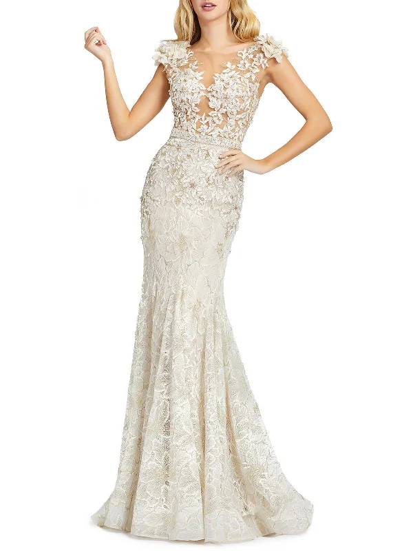 Womens Embellished Long Evening Dress