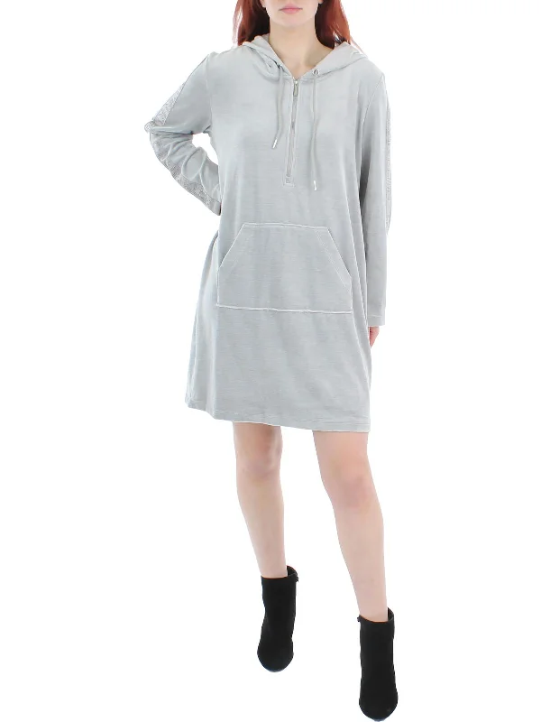 Womens Velour Mini Sweatshirt Dress