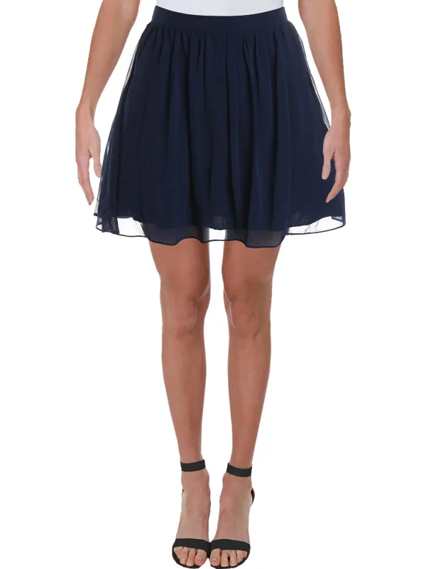 Juniors Womens Pleated Above Knee A-Line Skirt