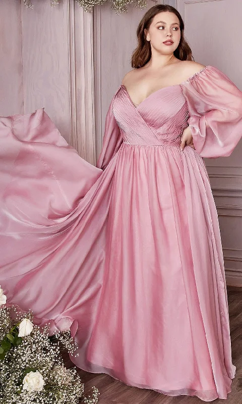 Cinderella Divine CD243C - Bishop Sleeve Prom Gown