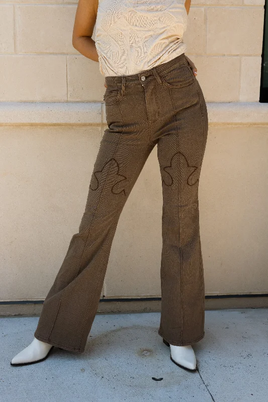 Dallas Brown Wide Leg Jeans