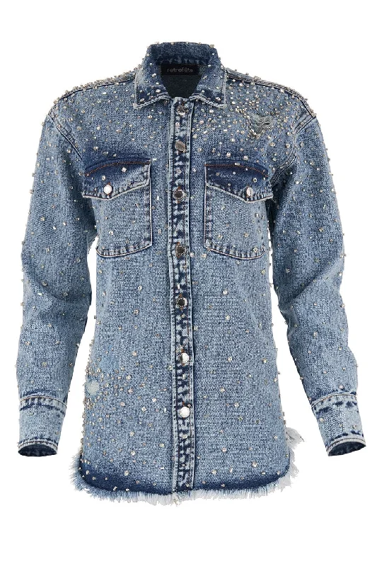 Doreen Crystal Denim Shirt