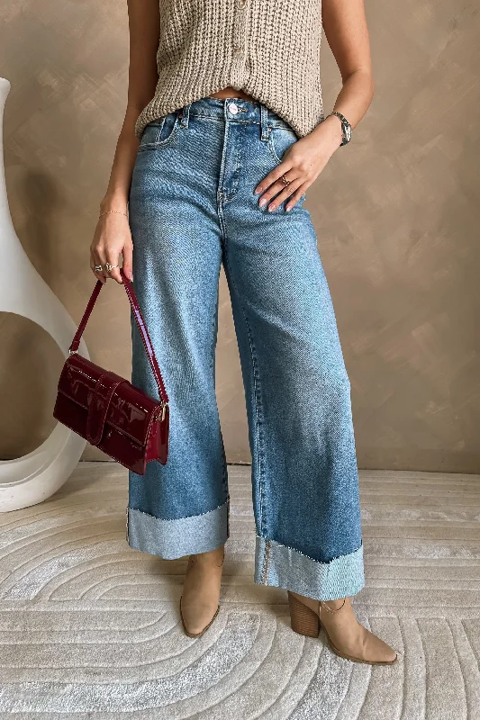 Kaia Medium Wash Wide Leg Jeans