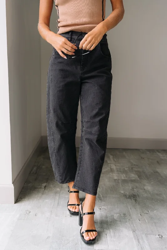 Rosalind Black Barrel Jeans