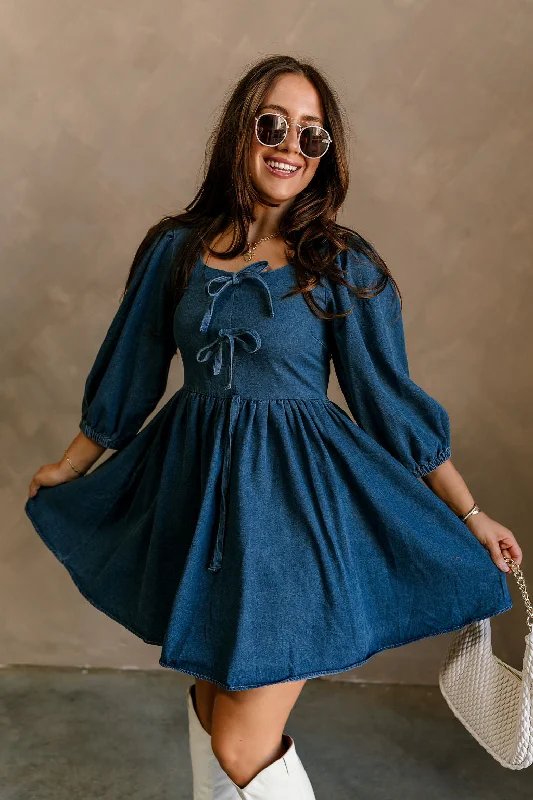 Shelly Blue Denim Mini Dress